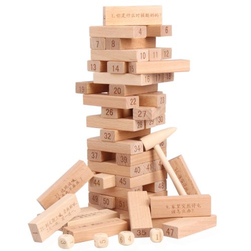 Children s educational stackable and pull-up building block tower parent-child interactive tabletop game adult stackable toy
