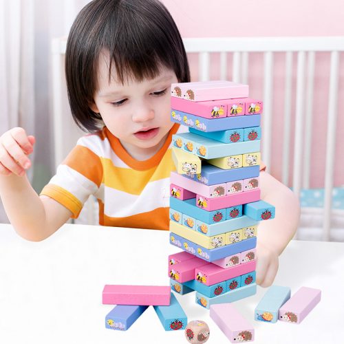 51-piece Stacking Blocks puzzle for children educational stackable pull-back layered wooden adult toys safe and eco-friendly