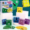 Face-changing cube expression building block puzzle for young children s early education parent-child interactive game in kindergarten wooden toy