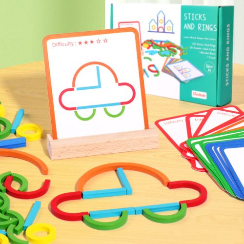 Alternative view of Children s concentration teaching aids kindergarten educational creative puzzles building blocks versatile toys wooden ring toys