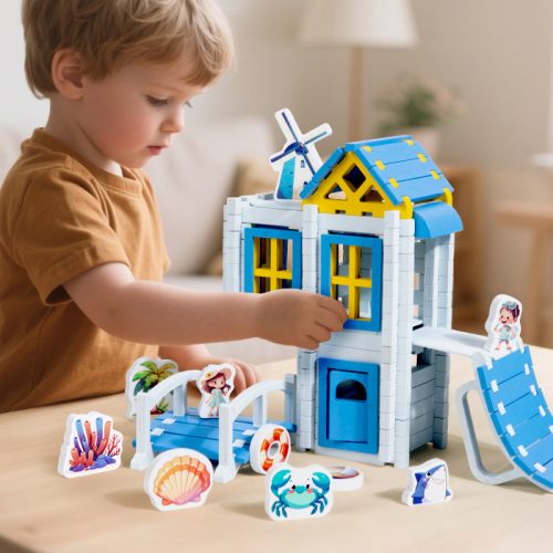 Cross-border CPC CE early education mortise and tenon structure building blocks children s educational and versatile building and stacking wooden toys