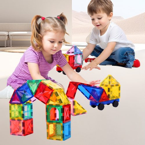 Magnetic tile puzzle children s toy magnetic building block colorful window strong magnetic construction piece assembled drill surface set one-piece delivery