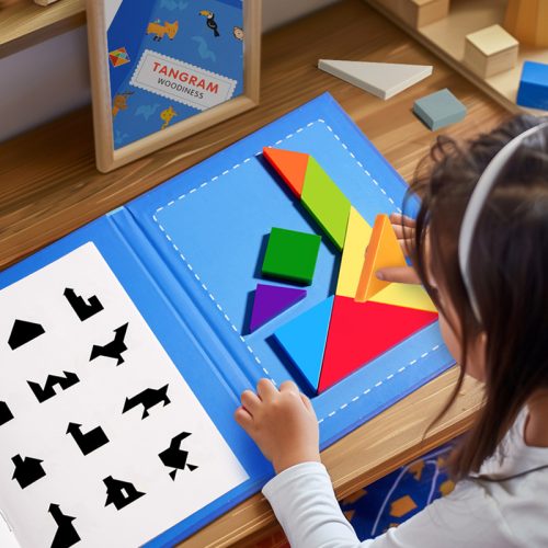 Magnetic jigsaw puzzle for children educational puzzle toy solid building block puzzle suitable for first-grade primary school students