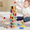 Children s wooden creative 54-piece stackable building blocks early education tower building layer upon layer stacking fun educational toys wholesale