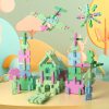 Children s educational 74-piece large-grain building block set for early childhood education in kindergarten suitable for building castles wholesale of assembled wooden toys