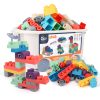 Factory direct sales of children s large-grained soft rubber building blocks baby educational DIY assembly blocks storage bucket toys for babies