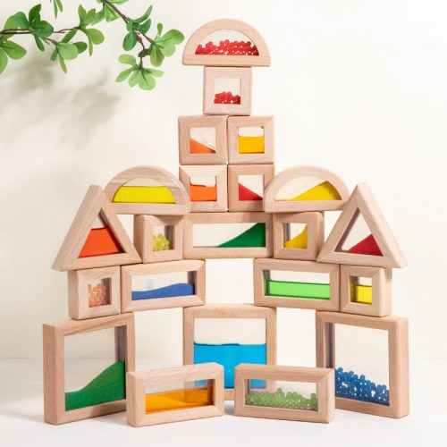 Educational toys for young children acrylic building blocks quicksand beads sensory building blocks tabletop sensory visual aids gifts