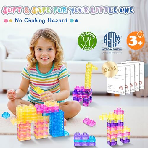 Alternative view of Amazon Jelly Blocks Versatile Baby Silicone Stacking Toy Set for Stress Relief Education and Early Childhood Development