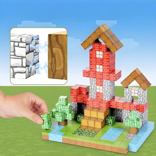Cross-border Amazon World Building Forest Style Magnetic Building Blocks Magnetic Attraction Magnetic Children s Educational Toy Assembly